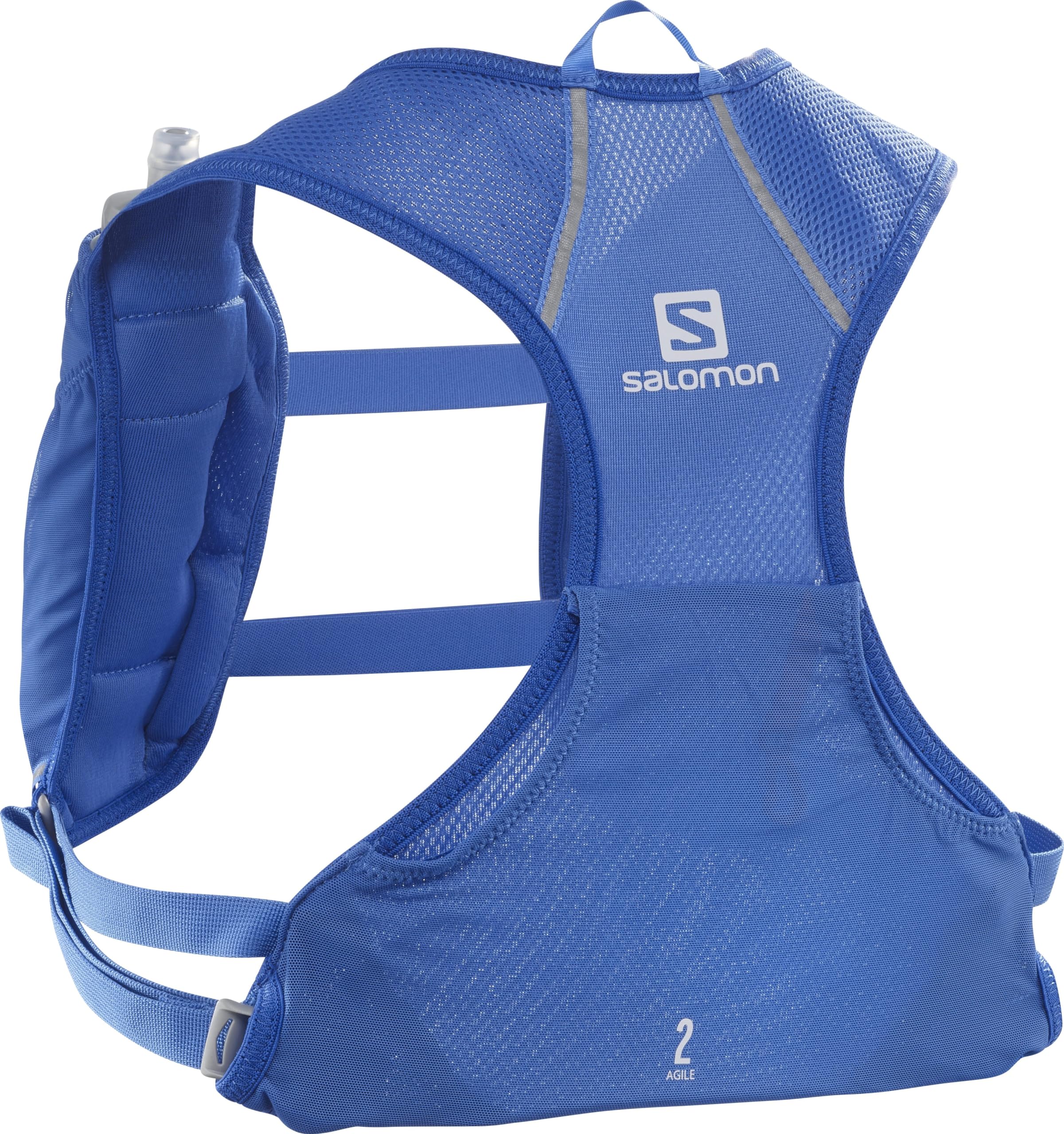 Salomon Agile 2 Unisex Hydrationsweste Trail running Wandern MTB, Platz für das Wichtigste, Reflektierende Details, Bewegungskomfort, Blau