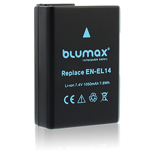 Blumax Akku 1050mAh für Nikon D5300 D3200 D3300 D3400 D5100 D5200 D3100 D5500 D5600 und Coolpix P7800 P7700 - ersetzt : EN-EL14 EN-EL14a