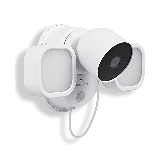 Wasserstein 3-in-1 Flutlicht, Ladegerät und Halterung für Google Nest Cam Outdoor oder Indoor, Akku - Hergestellt für Google Nest (Kamera NICHT im Lieferumfang enthalten)