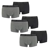 PUMA Herren Shortboxer Unterhosen Trunks 100000884 6er Pack, Wäschegröße:L, Artikel:-008 Dark Grey Melange/Black