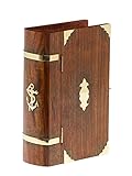 Buchattrappe abschließbar Holz Box Schmuckschatulle Anker antik Stil Book Box