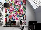 Komar Fototapete | ROMANTIC POP | 184 x 254 cm | Tapete, Wand Dekoration, Blumen, Zeichnung, Feder, Kunst, Collage | 4-749