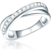 Rafaela Donata Damen-Ring Sterling Silber 925 mit Zirkonia-Steinen weiß - Wickelring Geschenk für die Frau