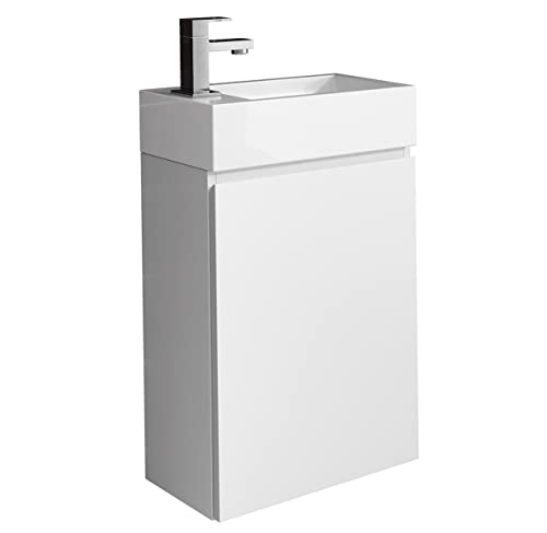 WC Badmöbel Angela 40x22 cm Mattweiß - Schrank Waschbecken Badezimmer Toilette