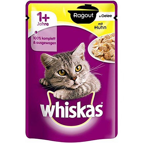 Whiskas Katzenfutter Nassfutter Ragout mit Huhn in Gelee, (1 x 85 g)