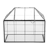 Widybord Glas Glas Terrarium Handgemachte Haus Form Geometrische Glas BehäLter mit Schaukel Deckel Pflanzgefäß für Sukkulenten