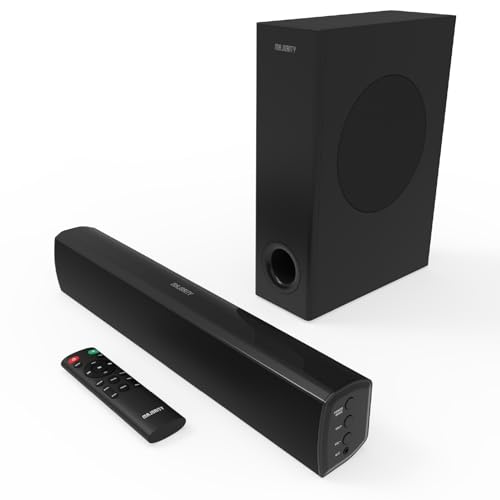 MAJORITY Bowfell 2.1 Bluetooth Soundbar für TV Geräte, PC Lautsprecher, Fernbedienung im Lieferumfang enthalten, kompakt, mit Cinch-Kabel und optischem Eingang (Bowfell Plus)