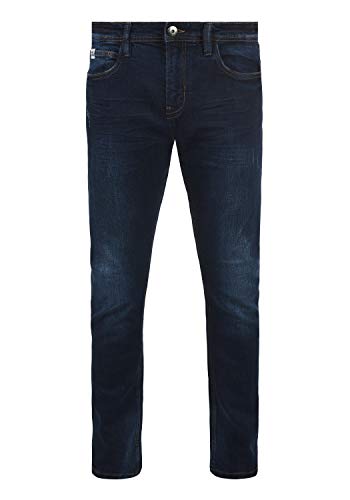 Indicode Aldersgate Herren Jeans-Hose Lange Hose Denim aus hochwertiger Baumwoll-Mischung Destroyed-Optik/Used-Look, Größe:W36/34, Farbe:Dark Blue (855)
