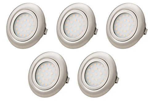 TEVEA® Ultra Flach LED Einbauleuchten - Möbelleuchte - Einbaustrahler (Kaltweiss-5er)