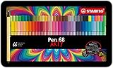 Premium-Filzstift - STABILO Pen 68 - ARTY - 66er Metalletui - mit 65 verschiedenen Farben