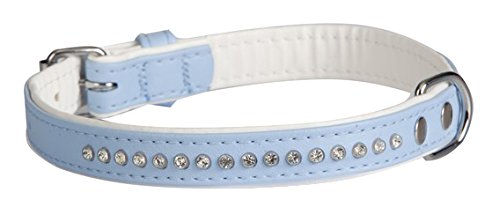 Dingo Glamour 13955 Hundehalsband mit Kristallen, handgefertigt, für Moderne Hunde, Blau
