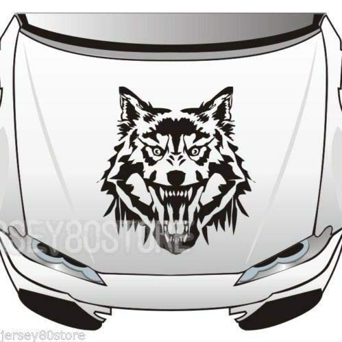 SUPERSTICKI Wolf Motorhaube 60 cm Aufkleber Autoaufkleber,Wandtattoo Profi-Qualität für Lack,Scheibe,etc.Waschanlagenfest