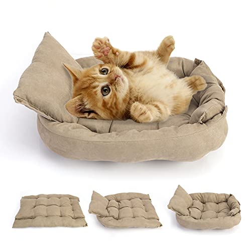 3-in-1-Hundebett Komfortable Haustiermatte Sofa Maschinenwaschbare Hunde Kennel Schlafbett mit Mehreren Größen für kleine mittelgroße große S