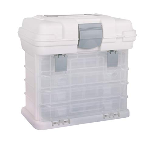 Rayher Sortierbox / Tragebox mit 4 Sortimentskästen + 1 Deckelfach, mit Tragegriff 27,5 x 17,5 x 26 cm, zum Sortieren und Ordnen, Aufbewahrungsbox, 39574000