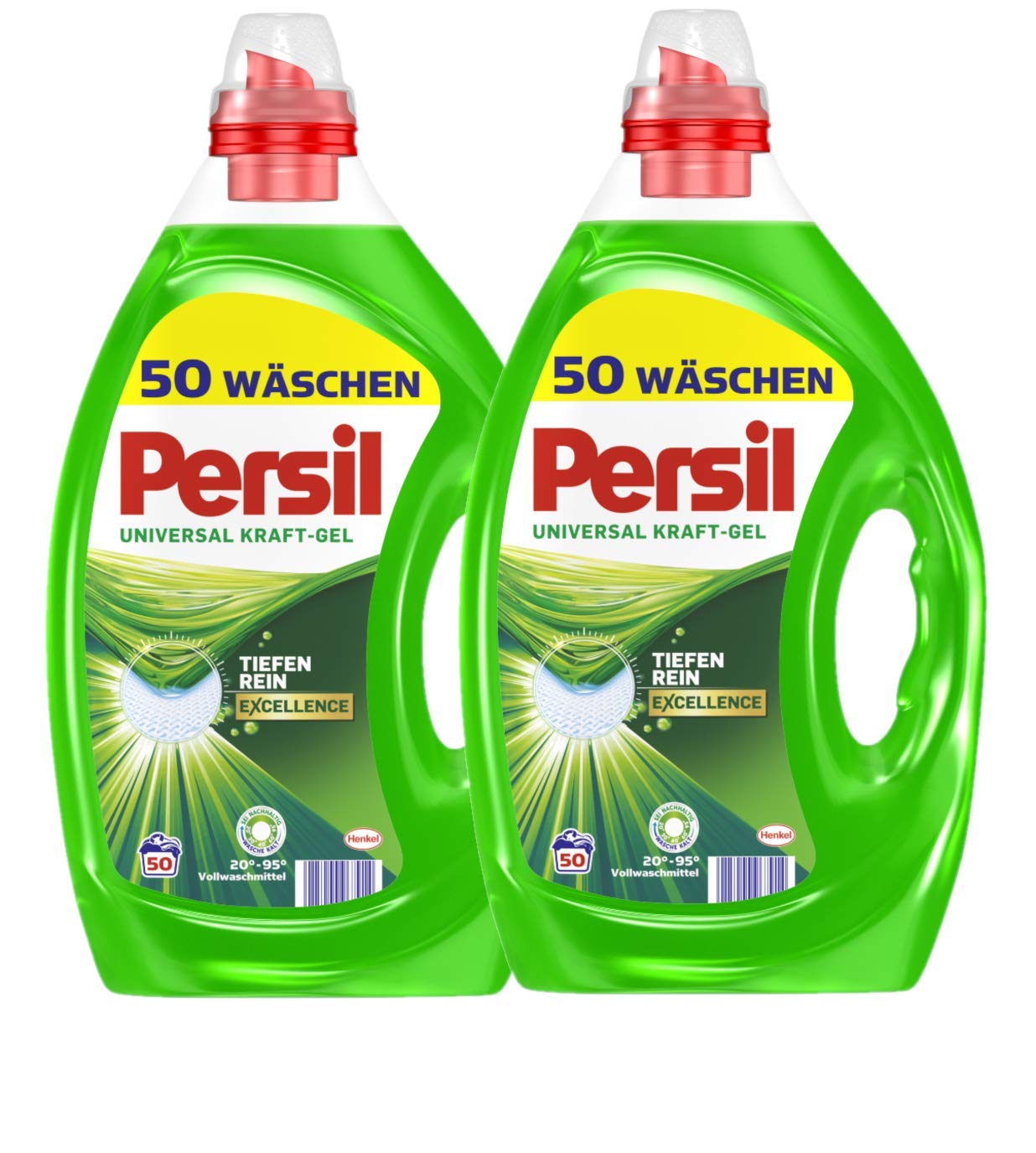 Persil Universal Kraft-Gel 2er-Pack Excellence Flüssigwaschmittel mit Tiefenrein-Technologie 100 (2x50) Waschladungen