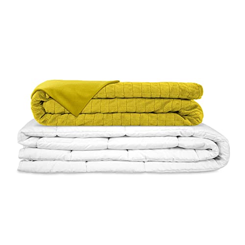 GRAVITY TherapieDecke 4 Jahreszeiten Bettdecken Kühlende Schwere Decke für Erwachsene/Jugendliche Für besseren Schlaf,, Größe: 150x220 cm, 12 kg Spring Fresh