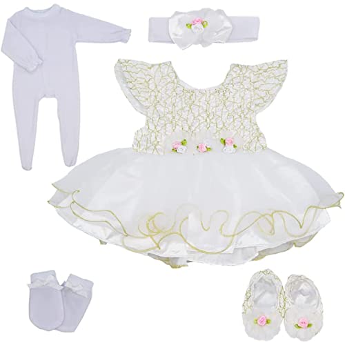 ZIYIUI Puppenkleidung für New Born Baby Doll, Outfits Puppen 45-55 cm (Weiß)