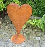 terracotta-toepfe-de Herz 70 cm aus Metall, bepflanzbar in Edelrost Optik, Deko für Garten und Wohnung Valentinstag
