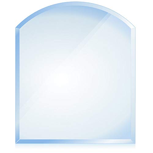 bijon® Funkenschutz-Platte mit Facettenschliff | Glasplatte Kaminofen | Kaminschutz mit ESG Sicherheitsglas | Kamin Glasplatte | Segmentbogen 120 x 100 cm | 8mm