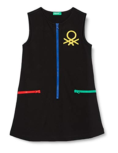United Colors of Benetton Mädchen Vestito Kleid, Schwarz 100, XL