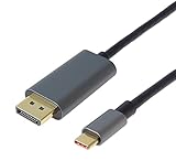 PremiumCord Kabel USB-C auf DisplayPort 1.4, Auflösung bis zu UHD 8K@60Hz, 4K@120Hz und FULL HD 1080p, Stecker auf Stecker, HDCP 2.2, Aluminium, Farbe: Metallic-Grau, Länge: 2m
