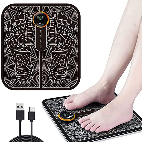 Fußmassagegerät Elektrisches USB,Neu Fussmassagegerät Elektronische muskelstimulierende Fußmassage,EMS Fussmassagegerät für die Durchblutung Muskelschmerzen mit 8 Modi & 19 Einstellbare Frequenzen