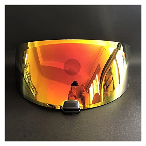 Senyu Motorradhelm Visierlinse, Kompatibel Mit Dem HJ-31-Helm-Visier Kompatibel Mit HJC I70 I10. Motorradhelm Gläser Motorrad Helm Nachtsicht Visier (Color : Orange)