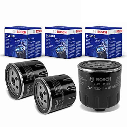 3x Original BOSCH 0451103318 Ölfilter Kompatibel mit A2 1.4L 1.6L 2000-2005 Polo 1.0L-1.6L 1990-2014 Golf III 1.4L 1.6L 1991-1997 B.o.r.a 1.4L 1.6L 2000-2005