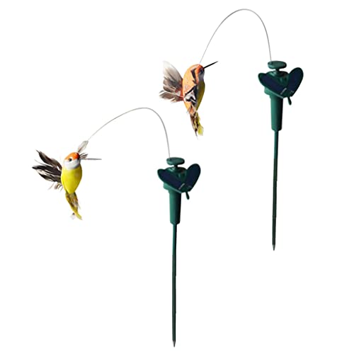 PETSOLA 2 Stü Tanzender Vogel Kolibri Solarstecker Der Hingucker Auf Ihrer Terrasse/Blumenbeet/Garten/Balkon/Blumenkopf