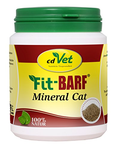 cdVet Naturprodukte Fit-BARF Mineral Cat 150 g - Katze - Grundversorgung mit Mineral- und Vitalstoffen - Vitamine - Muskelaufbau - Blutbildung - Magen-Darm Regulation - Rohfütterung - BARFEN -