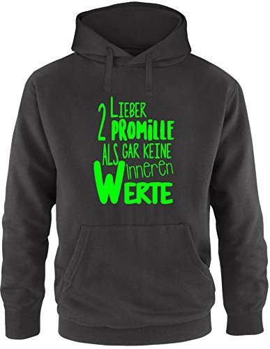 Luckja Lieber 2 Promille als gar Keine inneren Werte Herren Hoodie