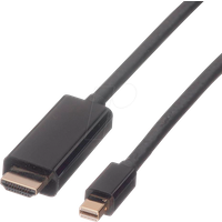 ROLINE Mini DisplayPort Kabel, Mini DP-UHDTV, ST/ST, schwarz, 3,0 m
