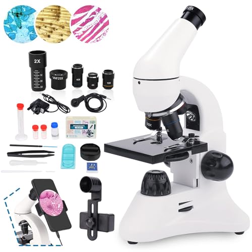 USCAMEL Mikroskop 40X-2000X für Kinder und Studenten, leistungsstarke Multi-Vergrößerung Kombination von monokularen biologischen Bildung Mikroskop