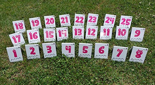 Agility Parcoursnummern/Rally Obedience Nummern/Zahlen - Set/Nummernschilder - durchnummeriertes Set 1-25