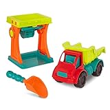 B. toys Sandspielzeug Set Sandmühle, Kipplaster, Schaufel – Sandkasten Spielzeug Kinder, Strandspielzeug Fahrzeug für Mädchen und Jungen ab 18 Monaten (3 Teile)