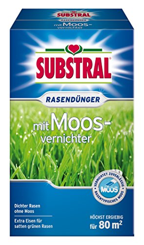 Substral Rasendünger mit Moosvernichter, 2in1 Wirkung: düngt und bekämpft Moos, mit Profitechnologie, 2,8kg für 80m²