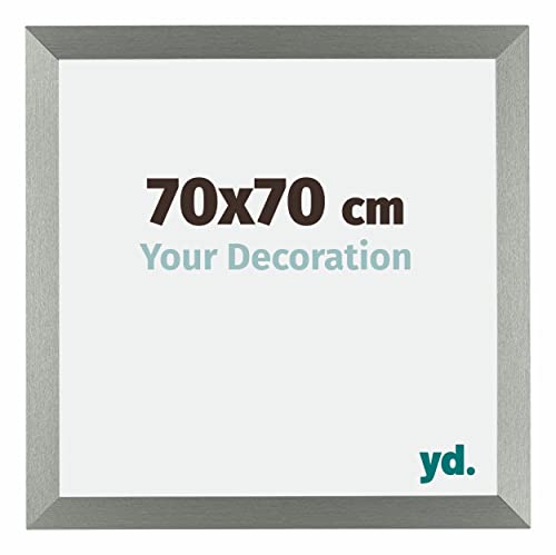 yd. Your Decoration - Bilderrahmen 70x70 cm - Bilderrahmen aus MDF mit Acrylglas - Antireflex - Ausgezeichnete Qualität - Champagner - Mura