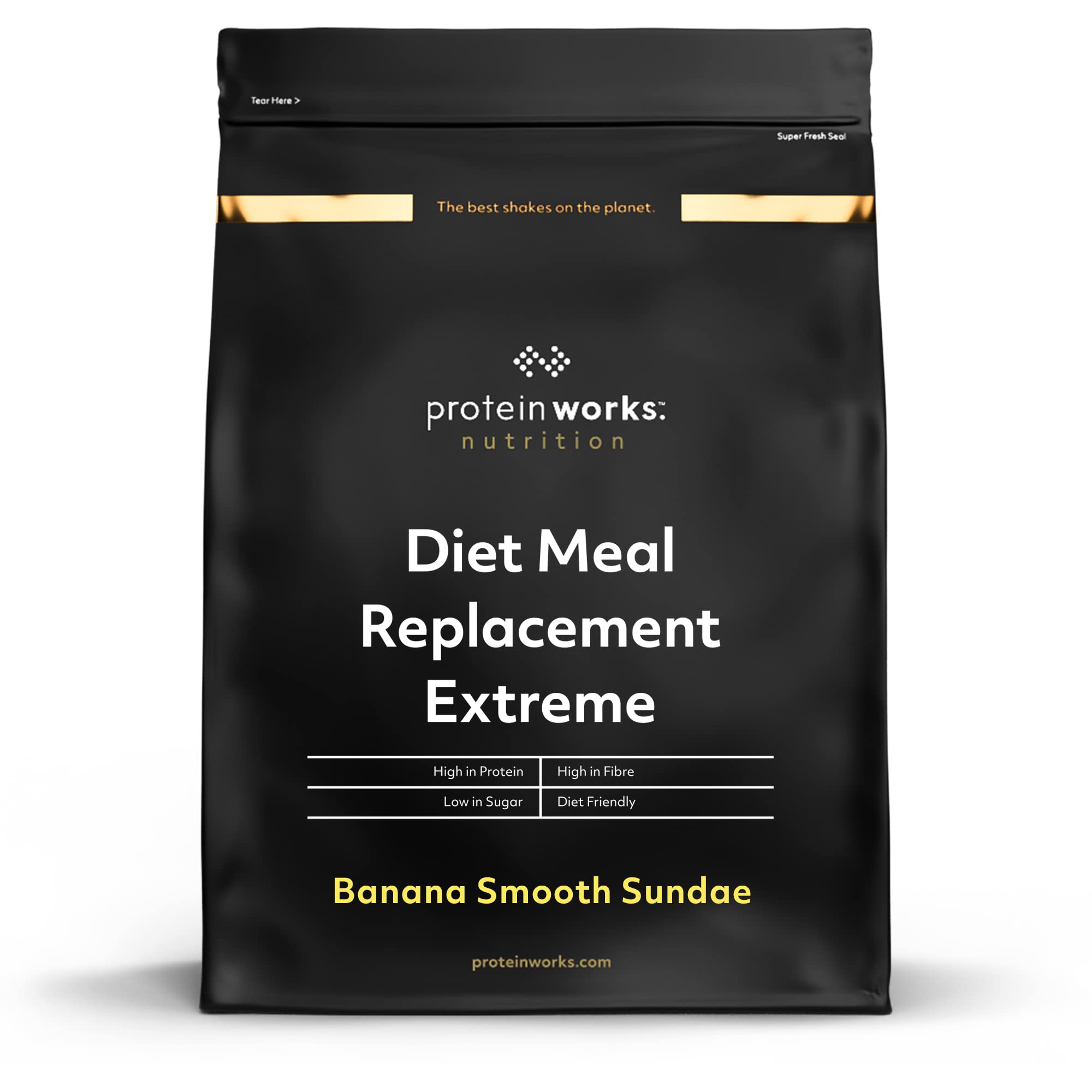 Protein Works - Diet Meal Replacement Extreme | Diät Shake zur Gewichtskontrolle, 25g hochwertiges Protein | Abnehm Shake | 16 Servings | Banana Smooth Sundae | 1kg