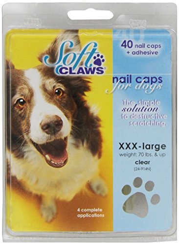 SOFTCLAWS® Krallenschutzes für Hund Große XXXLARGE (JUMBO) Farbe Durchsichtig