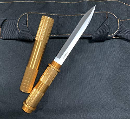 Perkin Jagdmesser mit Fester Klinge Kampfmesser Jagdmesser Überlebensmesser SHK (Golden)