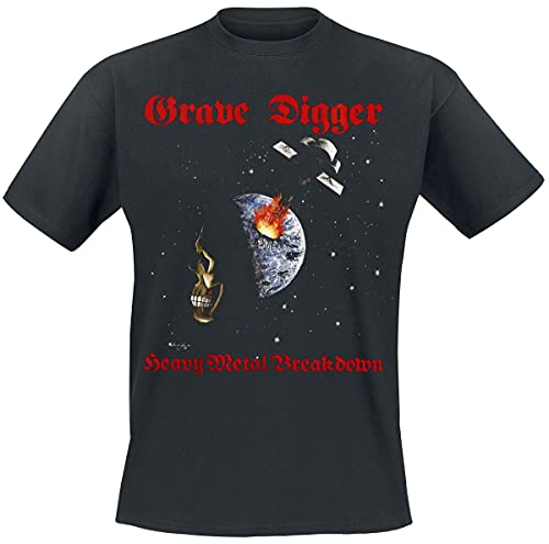 Grave Digger Heavy Metal Breakdown Männer T-Shirt schwarz S 100% Baumwolle Band-Merch, Bands