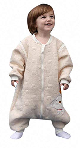 baby Schläfsack winter kinderSchlafsack,Hund mit Füßen Baumwolle Junge Mädchen unisex ganzjahres Schlafanzug .Neugeborene pyjama/overall/Strampler (A, 80cm /0-16 Monat)