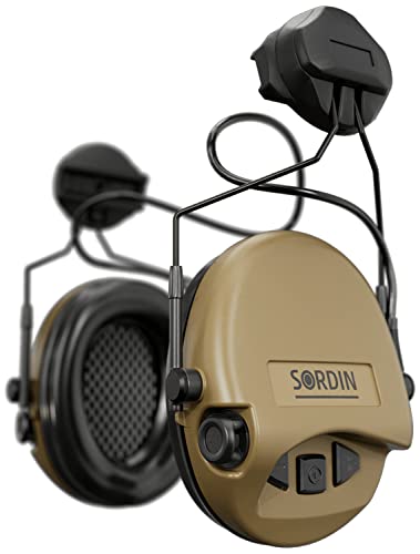 Sordin Supreme MIL AUX Active Ear Defenders 72308-05-S - ARC Adapter für Helme - Elektronischer Ohrenschützer (Sand)