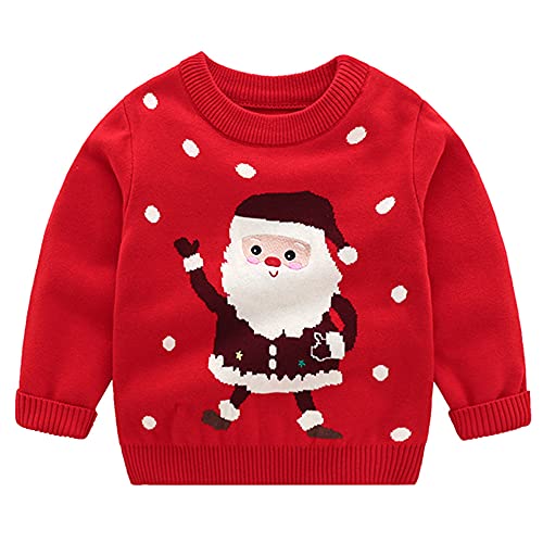 Jungen Mädchen Pullunder Winter Sweatshirt Baby Weihnachten Langarm Sweater Kinder Netter Cartoon Mantel Outwear 9-12 Monate
