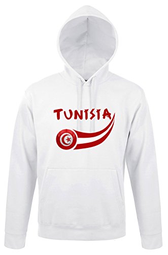 Supportershop Herren Tunisie Kapuzenpullover, weiß, S
