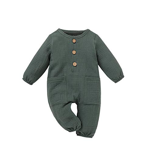 Verve Jelly Säugling Baby Mädchen Jungen Overall Baumwolle Leinen Strampler Langarm Einteiliger Bodysuits Herbst Winter Pyjama Kleidung