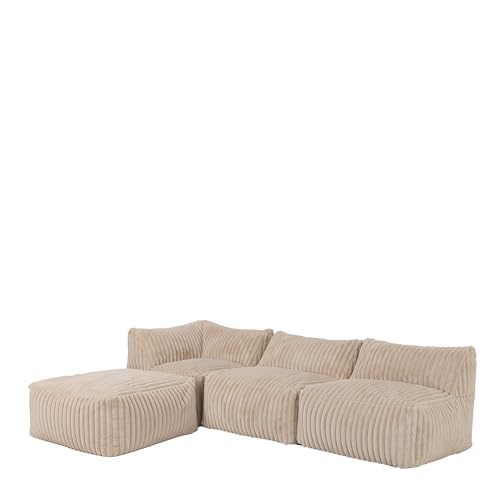 Icon Tetra Sitzsack Sofa, Beige, L Form Sofa, Sofa 3 Sitzer, Bodensofa, Modulares Sofa, Wohnzimmer Möbel