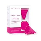 Intimina Lily Cup Compact Größe B – Zusammenklappbare Menstruationstasse mit kompaktem Flachfaltdesign, wiederverwendbarer Menstruationsschutz für überall