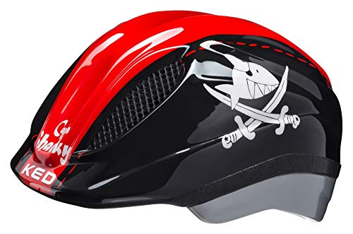 KED Meggy Originals S Sharky red - 46-51 cm - inkl. RennMaxe Sicherheitsband - Fahrradhelm Skaterhelm MTB BMX Kinder Jugendliche