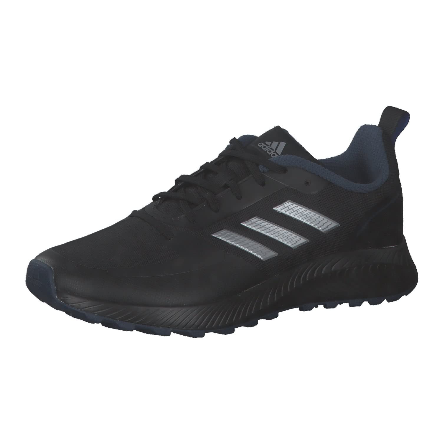 adidas Herren Runfalcon 2.0 TR Running Shoe, Core Black/Silver Metallic/Crew Navy, 44 2/3 EU